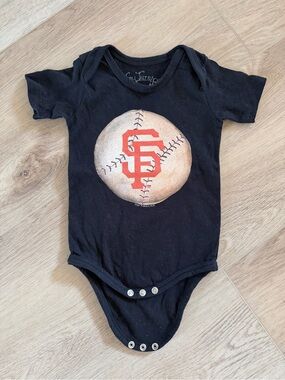 Black San Francisco Baseball Graphic Baby One-Piece